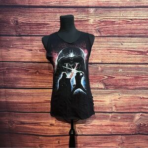 Star Wars Women's Black Large Shirt Top Blouse Customized Open Shredded Back